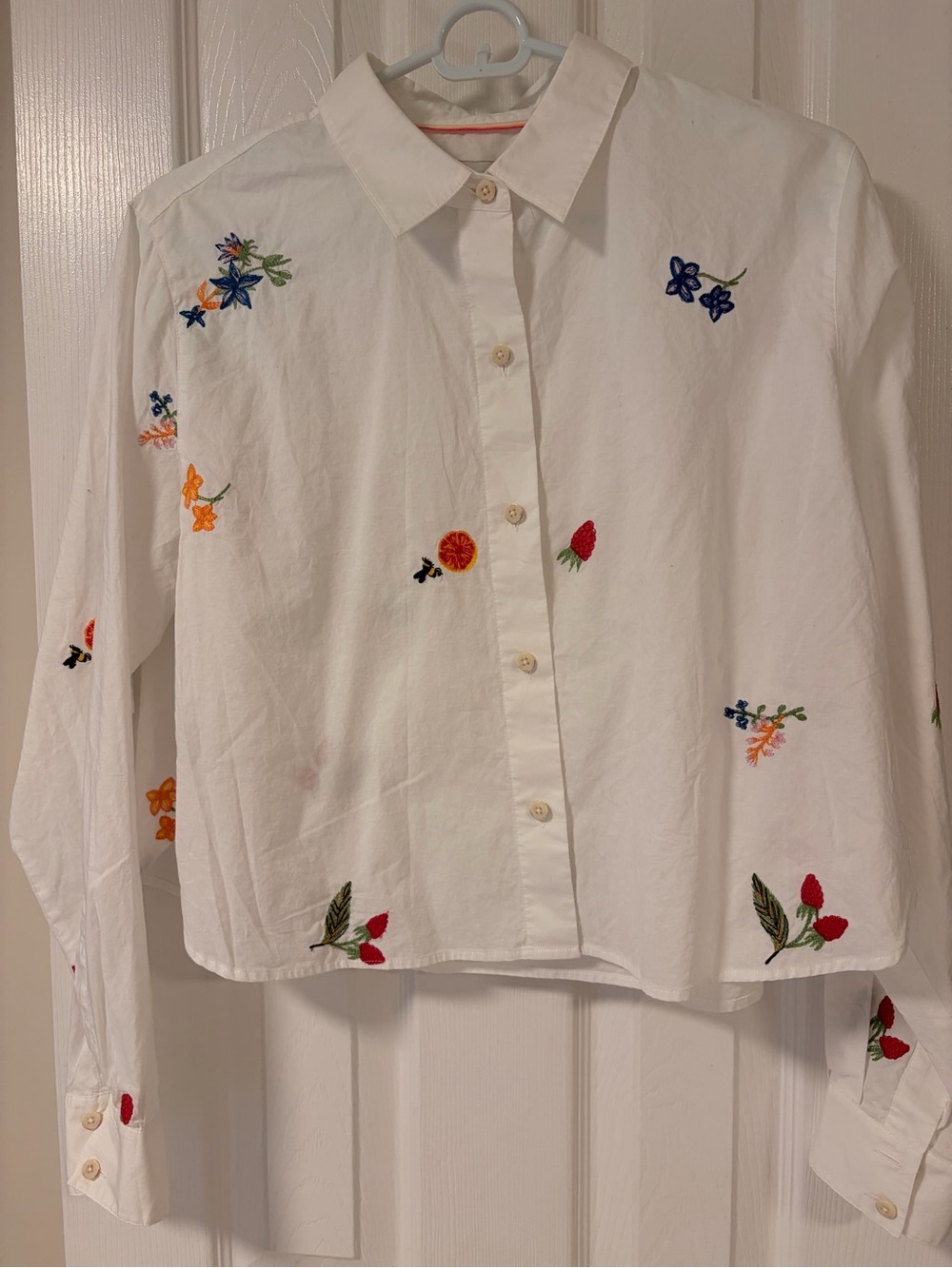 Scotch & Soda White Button-Down Shirt with Color Trim